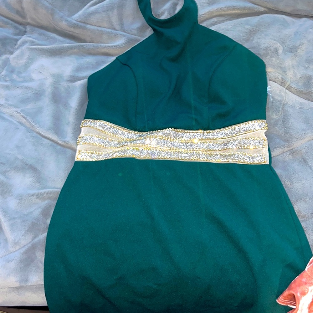 Green mini homecoming dress